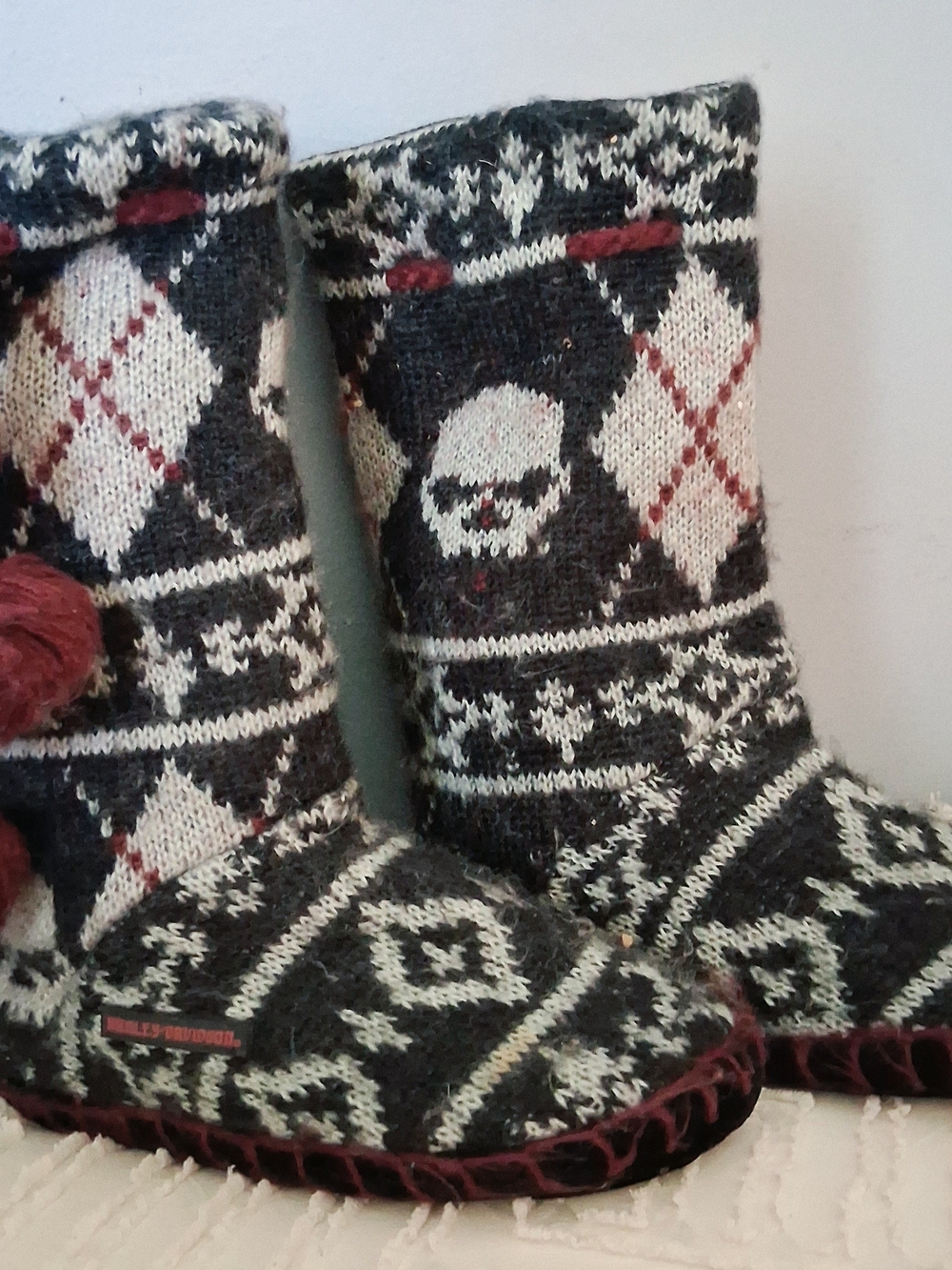 Harley-Davidson Knit Skull Slipper Boots